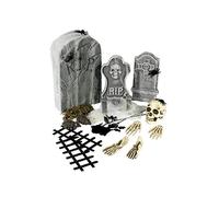Smiffys Collection cimetière 24 pièces, avec pierres tombales & accessoires Halloween