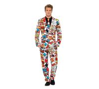 Smiffys Comic Strip Suit, Red & White (Size L)