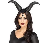 Smiffys Cornes reine démoniaque, Noir, sur bandeau, avec dentelle