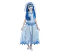Smiffys Corpse Bride, déguisement d'Emily, Robe, serre-tête avec voile et mèches de cheveux Halloween