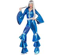 Smiffys - Costume "70s Dancing Dream" Jumpsuit - Femme SM2868 (L) (Bleu/argent)