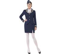 Smiffys - Costume "Airways Attendant" - Femme SM1676 (38 DE - 40 DE) (Bleu)
