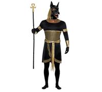 Smiffys Costume Anubis le chacal, Noir, avec tunique, col, manchettes, brassards et masque Halloween