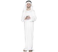 Smiffys Costume arabe, Blanc, avec robe et coiffe Halloween