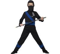 Smiffys Costume assassin ninja, Bleu et noir, avec capuche, masque, haut et pantalon
