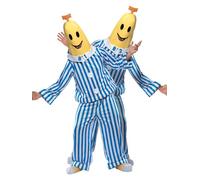 Smiffys Costume Bananas in Pyjamas, Bleu, avec haut, pantalon, coiffe, couvre-chaussures et lettres interchangeables Halloween