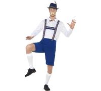 Smiffys Costume bavarois, Bleu, Avec chemise et Lederhosen Halloween