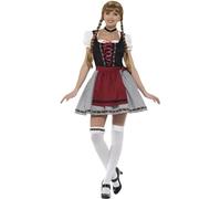 Smiffys Costume bavarois Flirty Fräulein,Noir,Avec robe courte, corset en faux daim, hau