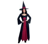 Smiffys Costume Bewitched rouge, déguisement sorcière femme Halloween