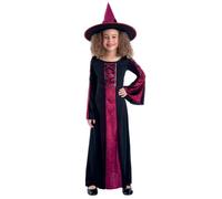Smiffys Costume Bewitched rouge pour enfants, déguisement de sorcière pour filles
