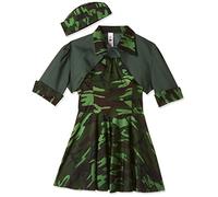 Smiffys Costume bimbo militaire, camouflage, robe, casquette et châle