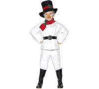 Smiffys Costume bonhomme de neige, Blanc, Avec haut, pantalon, chapeau, foulard, ceinture et nez de carotte Halloween