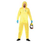 Smiffy's Costume Breaking Bad jaune avec combinaison de protection, masque, gants et bouc - Halloween