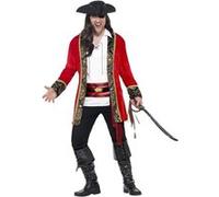 Smiffys Costume capitaine pirate, grande taille, Rouge, avec veste, chemise et ceinture rouge G