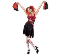 High School Horror Cheerleader Costume, Female Uk Dress 8-10 Noir