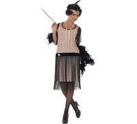 Smiffys Costume coco délurée des années 20, robe, porte-cigarette, collier & coiffe Halloween