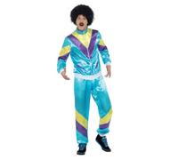 Smiffy's Costume combinaison coquillage années 80 avec veste et pantalon Taille XL Bleu