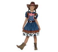 (39) `Texan Cowgirl Costume, Blue, with Dress, Attached Wa Women's Costumes NEUF