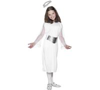 Smiffys Costume d'ange, Blanc, avec robe, ceinture et auréole Halloween