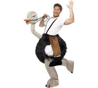 Smiffys Costume d'autruche avec fausses pattes mobiles, noir, blanc et gris