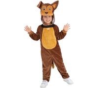 Smiffys Costume de chien pour tout-petit, Marron, avec combinaison à capuche Halloween, Carnaval