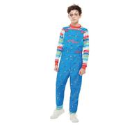 Smiffys Costume de Chucky, Bleu, avec salopette et haut