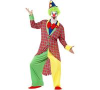 Smiffys Costume de clown de cirque Deluxe, avec veste, pantalon, fausse chemise avec nœud papillon et surchausses
