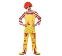 Smiffys Costume de clown tueur, Jaune et rouge, avec combinaison