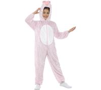 Smiffys Costume de cochon, rose, comprend la combinaison pantalon avec capuche