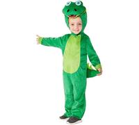 Smiffys Costume de crocodile pour tout-petit, Vert, avec combinaison à capuche Halloween