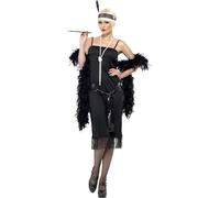 Smiffy's Déguisement Charleston Année 20 – Robe, écharpe, ceinture, bandeau – Noir L