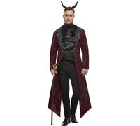 Smiffys Costume de diable de luxe, Rouge, Veste, cravate et cornes