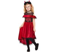 Smiffys Costume de diable DOTD, Rouge, Robe et serre-tête
