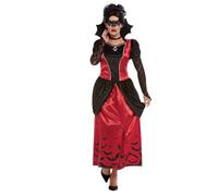 Smiffys Costume de femme vampire gothique, Noir, avec robe et masque pour les yeux Halloween