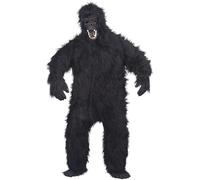 Smiffys Costume de gorille, noir, avec combinaison, masque, mains et pieds Halloween