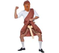 Smiffys Costume de Highlander pendu, rouge, chapeau, barbe, haut, écharpe, kilt, sporran