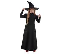 Smiffys Costume de la méchante sorcière femme, Noir, avec robe et chapeau Halloween
