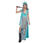 Smiffys Costume de Lady Liberty avec coiffe pour femmes - Déguisement d'Halloween - Statue de la Liberté - Taille XL