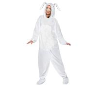 Smiffys Costume de Lapin, Blanc, Tout en un avec Capuchon et Nez Halloween