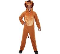 Smiffys Costume de Lion, Marron, avec combinaison à capuche