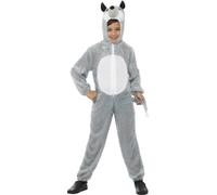 Smiffys Costume de loup, gris, comprend la combinaison pantalon avec capuche