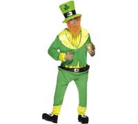 Smiffys Costume de lutin, vert, avec combinaison pantalon, veste, chapeau et barbe rousse Halloween, Carnaval