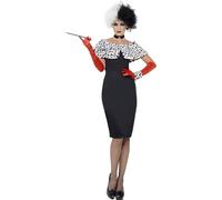 Smiffy's Costume de Madame démon - robe, gants, châle, menottes et ras du cou - Halloween