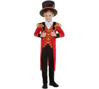 Smiffys Costume de maître de piste, rouge, avec veste, fausse chemise, pantalon et chapeaiu