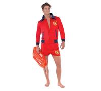 Smiffys Costume de maître-nageur Baywatch Rouge, avec haut et short