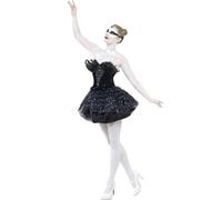 Smiffy's Costume de mascarade Cygne gothique noir avec robe Halloween