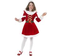 `Little Miss Santa Costume, Red, with Dress - (Size: M)` Women's Costumes NEUF