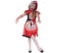 Smiffys Costume de miss chaperon zombie, Rouge, avec robe & cape à capuche Halloween