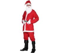 Smiffy's Costume de Père Noël Rouge, avec veste, pantalon, barbe, bonnet et ceinture
