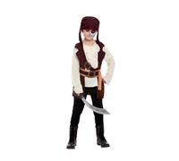 Smiffys Costume de pirate esprit sombre, Marron, Tunique et chapeau